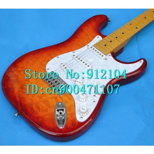 New Big John single wave electric guitar with chrome hardare and sticking water ripple basswood body in orange F-1449