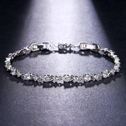 Ekopdee New Arrival Elegant Zircon Bracelet For Women Daily Exquisite Luxury Cubic Zirconia Cute Bracelets Wedding Jewelry Girl
