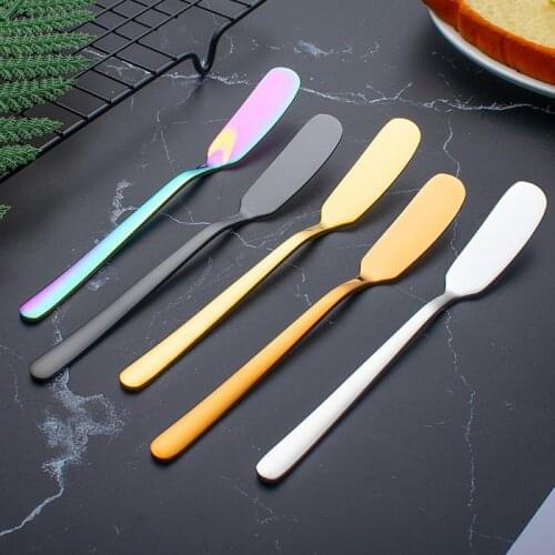 Stainless Steel Titanium Plated Butter Knife Bread Jam Cheese Spatula Decorating Butter Cheese Knife