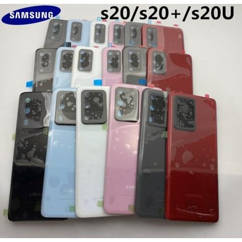 Original Samsung Galaxy S20 S20U S20PLUS Battery Back Cover Door Housing Replacement Repair Parts + Ear Camera Glass Lens