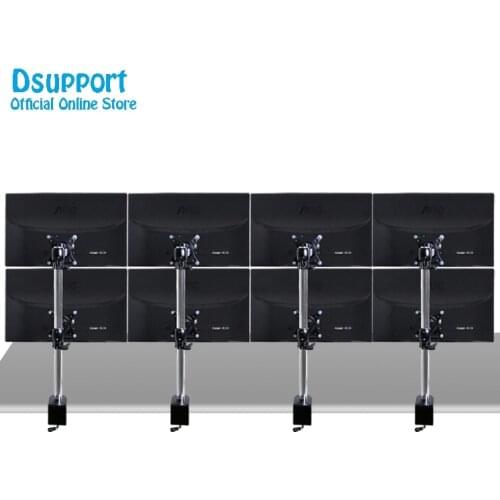 Full Motion 12"-27" LCD LED 8 Screen Monitor Holder Flexible Display Mount Rack Stand D11C-8