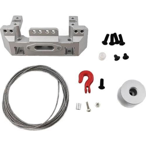 RCTOYFUN Silver Metal Front Servo Stand 25T Steering Gear Servo Winch Wheel Remodel Accessory For 1/10 RC Crawler Traxxas TRX4