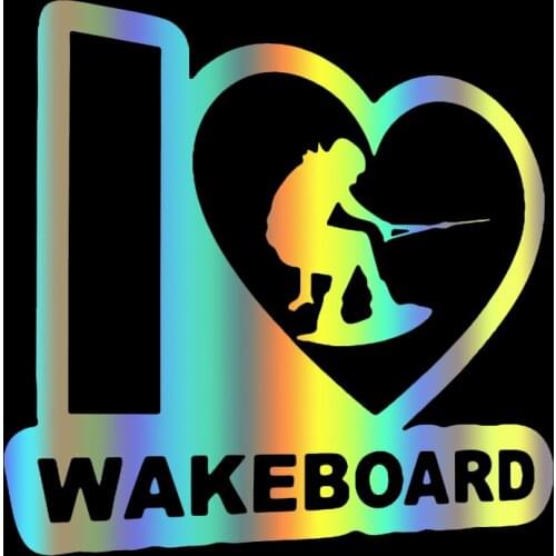 S51093 Various Sizes/Colors Car Stickers Vinyl Decal I love Wakeboard Motorcycle Decorative Accessories Waterproof
