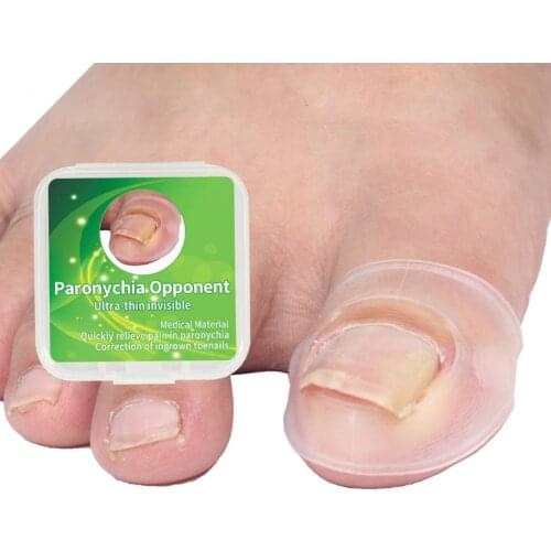 2Pcs Silicone Toenail Tool Ultra-Thin Stretchable Reusable Elastic Patch Curved Comfortable Toenails Patch for Elder