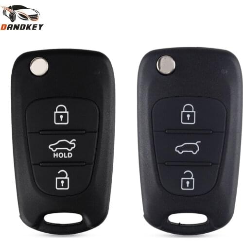 Dandkey 3 Buttons Flip Folding Remote Key Shell For Hyundai IX35 For KIA Rondo Sportage Soul Rio Fob Key Case Cover