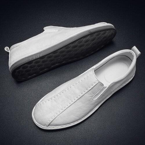 Slip-on Sneaker Zapatos Casuales Para Hombre Shoes Casual Zapatillas Cuero Man White Breathable Informales