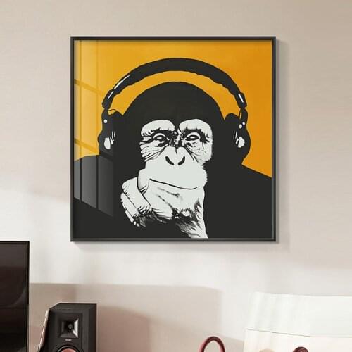 Modern Bedroom Living Room Decoration Painting Punk Street Dance Style Animal Orangutan Frame Mural for Walls