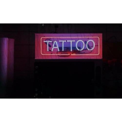 Tattoo Acrylic Box Gift Neon Signs Real Glass Tube Beer Bar Pub Bedroom Wall Homeroom Girlsroom Party Decor Lamp 14"x5"