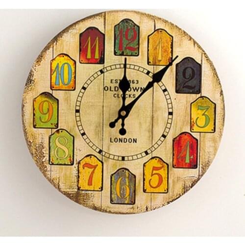 30cm Euramerican Retro Route 66 Silent Wall Clock Colorful Clocks For Home Decor Wall Clock Quartz Modern Design 2020 new
