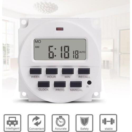 TM618H DC 12V 24V AC 110V 130V 220V Volt Voltage Output Digital 7 Days Weekly Programmable Timer Switch Time Relay Control