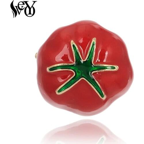 VEYO Cute Tomato shape Brooch Pin Enamel Brooches Clothes Backpack Badge Gift