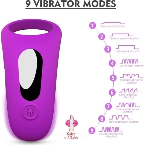 Vibrators Cock Ring For Men Silicone Powerful Vibration Penis Rings Chastity Adult Product Sex Toys For Couple Man Silicone
