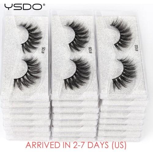 YSDO Mink Eyelashes Wholesale 10/20/100 PCS 3D Mink Lashes Natural False Eyelashes Wispy Lashes Makeup Fluffy Fake Lash In Bulk