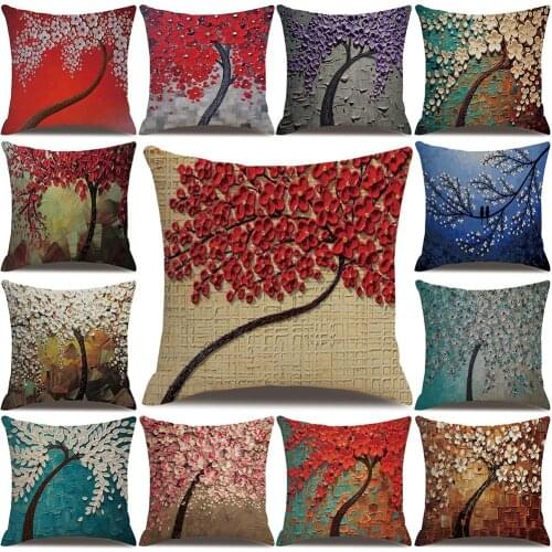 3D Branch Flower Throw Pillow Protector Case Cushion Cover Sofa Bedding Articles