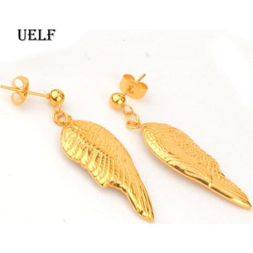 Uelf 2019 earings long women fashion earing for womens dangling Punk Rock Style Young Gift Feather Dangle Earrings