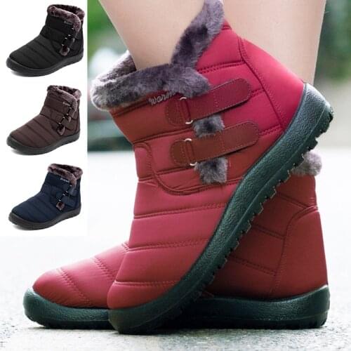 2021 Snow Winter Boots Women Fashion Waterproof Woman Shoe Flat Casual Winter Shoes Ankle Boots For Female Keep Warm Ladies Shoe