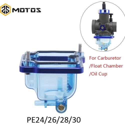 ZS MOTOS For Keihi PE 24 26 28 30MM Carburetor Carb Bottom Float Bowl Comp Chamber Transparent Blue Oil Cup Carb Lower Cover
