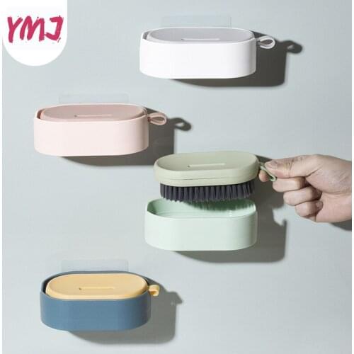 1Pc Cleaning Brush with Stroage Rack Shoes Brush Clothes Bath Brushes Kitchen Cleaning Brushes House Cleaning Tool Accessories