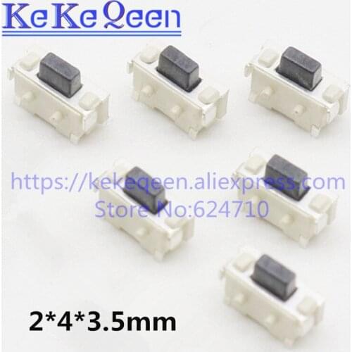 100PCS/LOT 2*4*3.5 2x4x3.5mm 2*4*3.5mm Touch Switch SMD MP3 MP4 MP5 Tablet PC Power Switch Tactile Tact Push Button Micro Switch