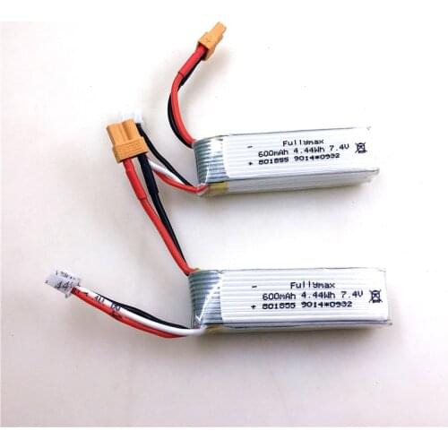 2pcs/Lot 7.4V 600mAh Lipo Battery For XK K130 RC Helicopter Spare Parts Accessories
