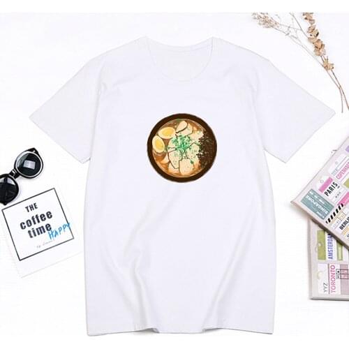 2020 Japanese Noodles Harajuku T Shirt Women Funny White T-shirt Kawaii Fashion Tops Female Tshirt Cotton Streetwear Clothes