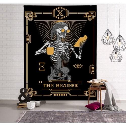 2021 European and American Popular Rainbow Skull Tapestry Bedroom Wall Painting Personalized Customization Hippie Tapestry