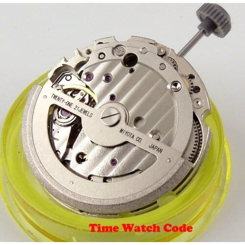 21 jewels Miyota 821A automatic mechanical movement parts hacking seconds stop seconds date display watch assembly
