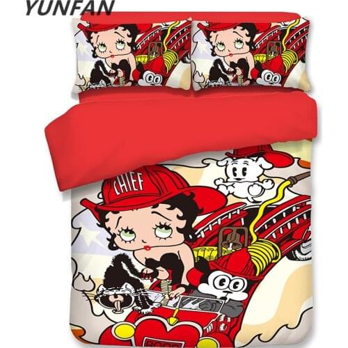 Anime character Betty Children red Bedding Sets twin full queen king size 3pcs soft bedclothes duvet cover pillow cases