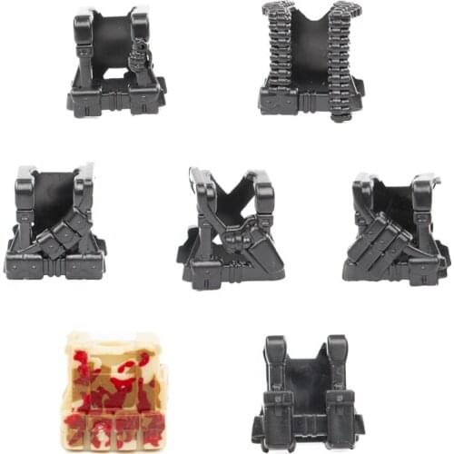 30PCS WW2 Vests US Soldier Body Wear Building Blocks Military Weapons Accessories Blocks Gunner Army Tactical Vest Bricks C025