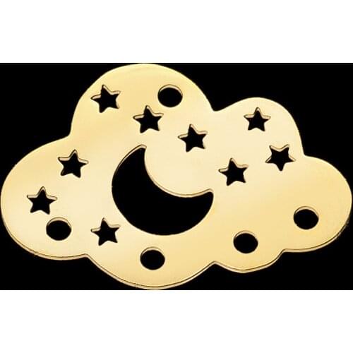 5pcs/lot 100% Stainless Steel Stars Moon Clouds DIY Earring Pendant Charm Wholesale Top Quality Pendants Custom Charms