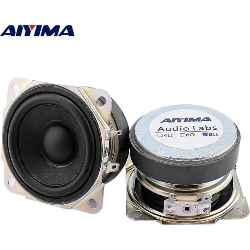 AIYIMA 2Pcs 2.5 Inch Audio Full Range Mini Speaker Unit 8 Ohm 10W DIY Sound Music Speaker Rubber Edge Loudspeaker Home Theater