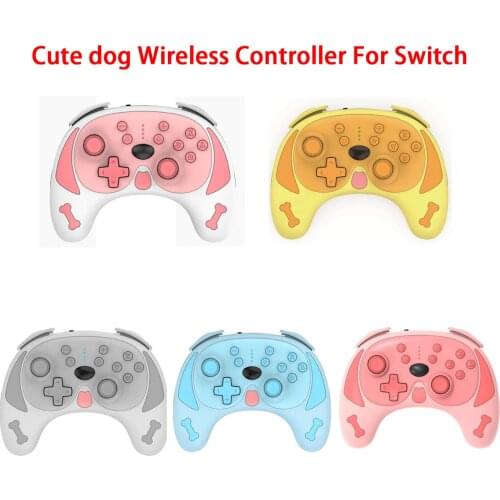 Cute dog Wireless Bluetooth Controller For Switch pro Gamepad Joystick Controller Pro Sensor six-axis somatosensory vibration