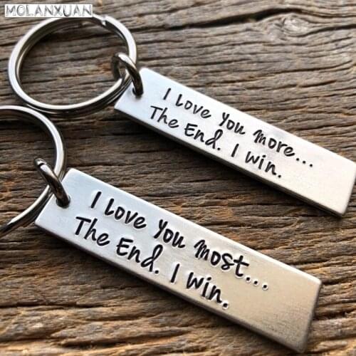 I Love You More / Most The End I Win keychain valentines day gift Girlfriend Boyfriend Husband Wife Gift keychain
