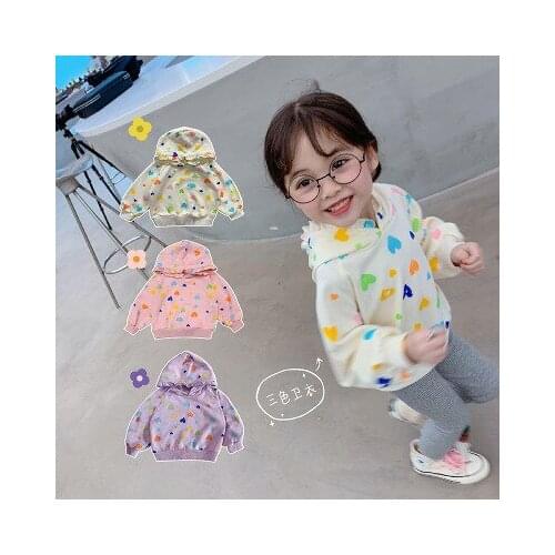 Childrens Sweatshirt 2020 Autumn New Baby Girl Hooded Pullovers Top Tees Kids Long Sleeve Print Cotton Casual T Shirt Clothes