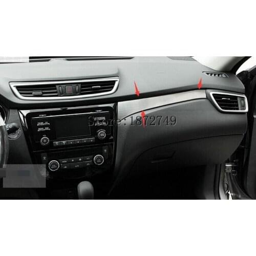 For Nissan Rogue 2014 2015 / X-Trail T32 2014 2015 Stainless Steel Central Control Instrument Panel Decoration Cover Trim