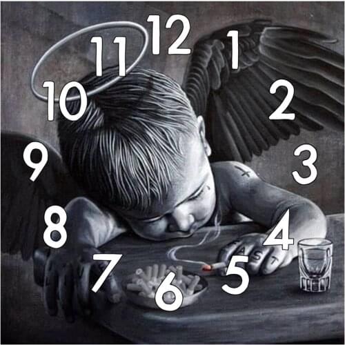 Dpsupr 5D Diamond Painting Kit With Clock Mechanism Cross stitch Full Square Round Diamond Embroidery Baby Mosaic Home Gift