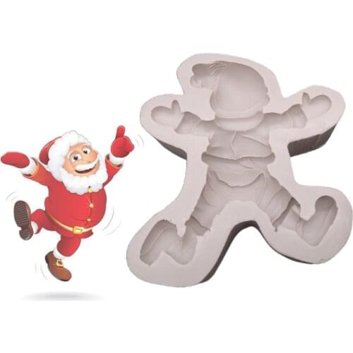 Santa Cookie Moulds Fondant Cakes Decor Tools Silicone Mold Sugarcraft Chocolate Baking Tools For Cakes Gumpaste Form