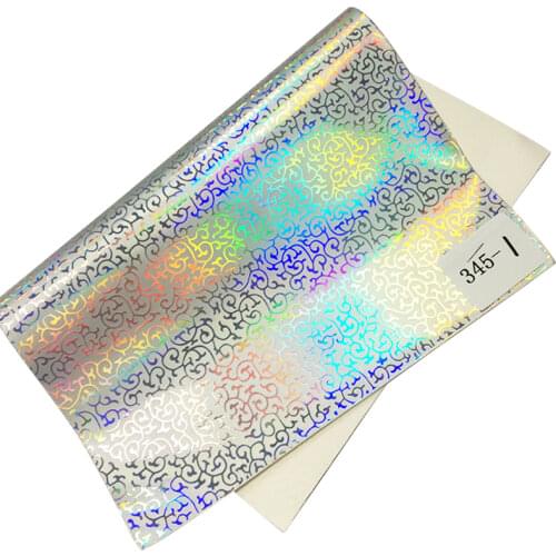 Special Pattern Holographic Metallic Laser Mirror Embossed PU Faux Leather Fabric Sheet for Making Shoe/Bag/Earring/Clothing