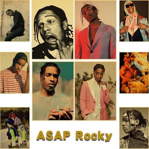ASAP Rocky Rap Music Star Hip Hop Art Decor Picture Quality Canvas Painting Home Decor Poster living Bar Wall Decor
