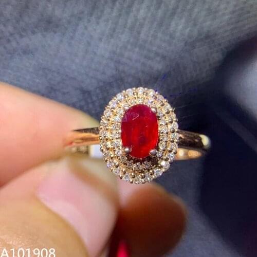 KJJEAXCMY fine jewelry 18K gold inlaid natural ruby female ring support test certificate