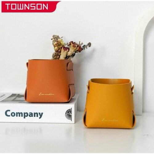 Nordic leather storage box Living room table top organizer tray Cosmetic storage box Home storage organizaer Sundries storage