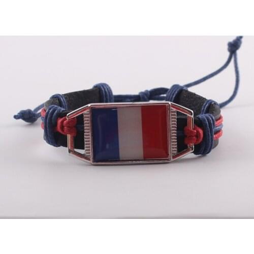 National Flag Leather Bracelet France German Dmocratic Republic Germany Greek Hungary Ireland Bangle For Women Men