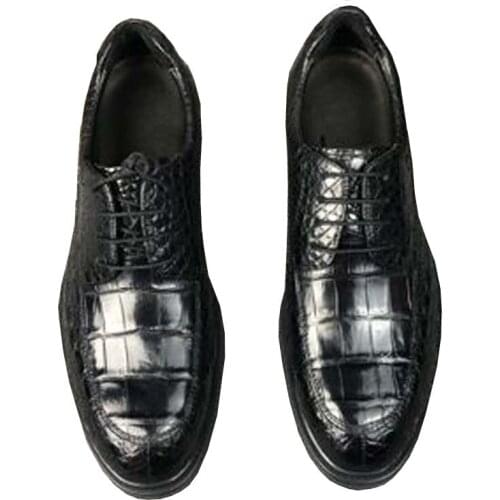 Ousidun new crocodile shoes male crocodile belly men shoes Casual shoes for male cortical rubber sole Low heels