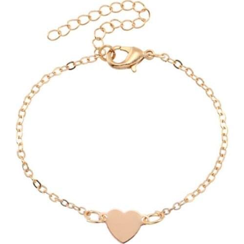 Minimalist Boho Tiny Heart Pendant Bracelets For Women Girls Bohemia Bangles Charm Summer Beach Female New Jewelry Gifts 2019