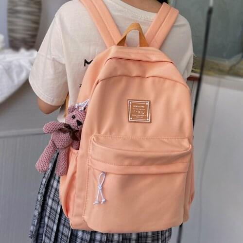 Fashion Waterproof Lady Cool College Bag Girl Travel Women Kawaii Backpack Solid Color Harajuku Bag Female Laptop Cute Backpack