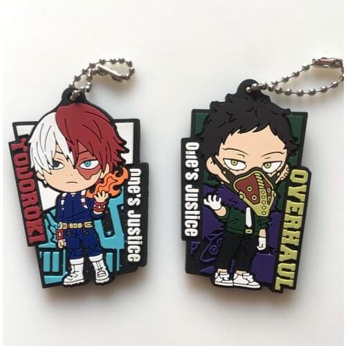 My Hero Academia Japanese anime figure bakugo katsuki OCHACO URARAKA Todoroki Shoto Rubber mobile phone charms/keychain/strap
