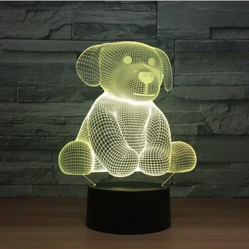 Zodiac Puppy 3D Nightlight LED Lamp Bead Colorful Touch Home Gift Table Lamp Multipurpose Dormitory Lighting Breastfeeding