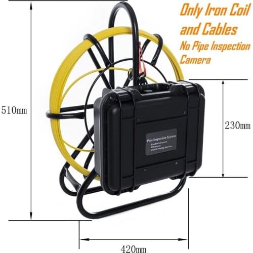 Iron Coil Shell for Pipe Inspection Camera Kit 5.5MM Hard Cable Coil and Wheel Cables Coil Shell for Sewer Drain Cameras