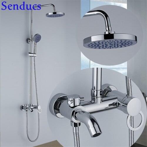 RoHS Electroplated Silver Gold Black Hot Cold Bathroom Shower System Wall Mounted Solid Brass Chrome Silver Portable Shower