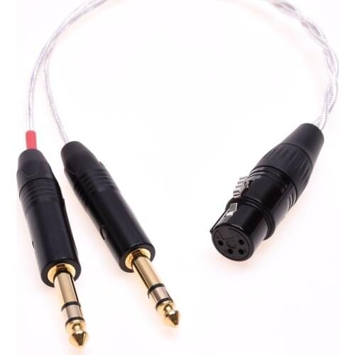 2x 6.35mm Male to 4-pin XLR Female Balanced Audio Adapter Silver Plated Shield Cable Compatible for Mytek Brooklyn DAC 2